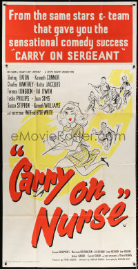 2z0007 CARRY ON NURSE English 3sh 1960 Gerald Thomas, art of sexy Shirley Eaton & patients!