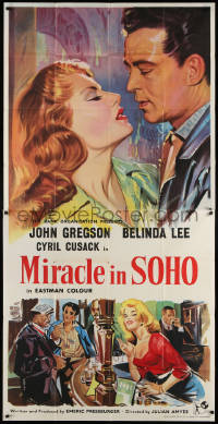 2z0010 MIRACLE IN SOHO English 3sh 1957 John Gregson, sexy Belinda Lee, Emeric Pressburger, rare!