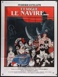 2z0764 AND THE SHIP SAILS ON French 1p 1984 Federico Fellini, cast portrait art by Jacques Tardi!
