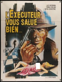 2z0855 DESTRUCTION FORCE French 1p 1980 Paul Marty art of Luc Merenda & half-naked female victim!