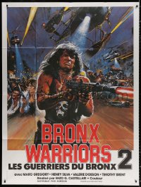 2z0883 ESCAPE FROM THE BRONX French 1p 1983 Fuga Dal Bronx, wild action art by Brian Bysouth!