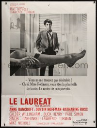 2z0926 GRADUATE pre-Awards French 1p 1968 classic image of Dustin Hoffman & Anne Bancroft's sexy leg!