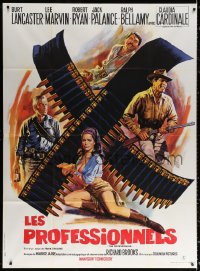 2z1096 PROFESSIONALS French 1p R1970s art of Lancaster, Lee Marvin & sexy Claudia Cardinale!