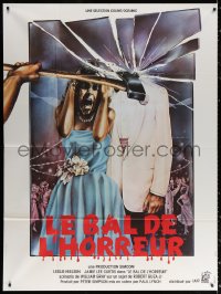 2z1097 PROM NIGHT French 1p 1980 Jamie Lee Curtis, cool different horror art by Grello!