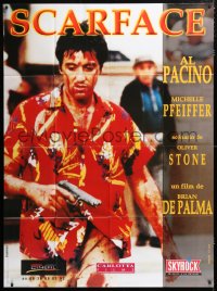 2z1125 SCARFACE French 1p R1980s Al Pacino as bloody Tony Montana, Brian De Palma, Oliver Stone
