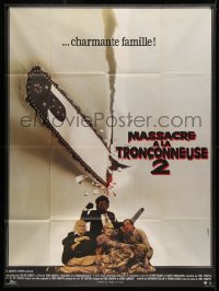 2z1176 TEXAS CHAINSAW MASSACRE PART 2 French 1p 1986 Tobe Hooper horror sequel, great cast portrait!