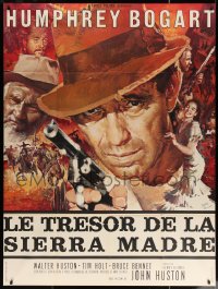 2z1195 TREASURE OF THE SIERRA MADRE French 1p R1960s different art of Humphrey Bogart by Thos!