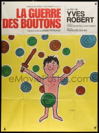 2z1219 WAR OF THE BUTTONS French 1p R1980 La Guerre des Boutons, great artwork by Savignac!