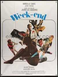 2z1221 WEEK END French 1p 1968 Jean-Luc Godard, great montage with sexy Mireille Darc!