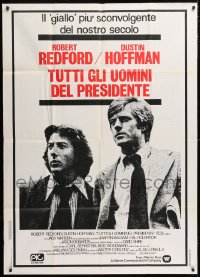2z0529 ALL THE PRESIDENT'S MEN Italian 1p 1976 Dustin Hoffman & Redford as Woodward & Bernstein!