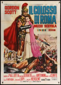 2z0581 HERO OF ROME Italian 1p 1964 Casaro art of Roman Gordon Scott & Pallotta on battlefield!