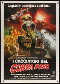 2z0590 HUNTERS OF THE GOLDEN COBRA Italian 1p 1983 Enzo Sciotti art of cobras & disasters, rare!