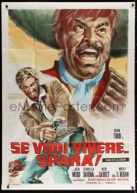 2z0593 IF YOU WANT TO LIVE SHOOT Italian 1p 1968 Ivan Rassimov, wacky spaghetti western artwork!