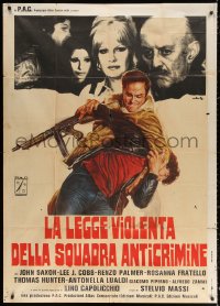 2z0610 LA LEGGE VIOLENTA DELLA SQUADRA ANTICRIMINE Italian 1p 1976 Sciotti art of Saxon fighting!