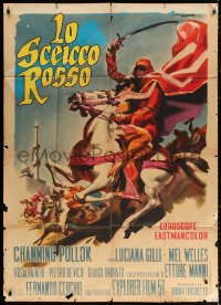 2z0654 RED SHEIK Italian 1p 1962 cool art of Channing Pollock on horse by Enrico De Seta!
