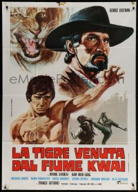 2z0705 TIGER FROM RIVER KWAI Italian 1p 1975 George Eastman, cool kung fu art by Zanca!