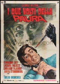 2z0712 TWO FACES OF TERROR Italian 1p 1972 Renato Casaro horror art of man about to be stabbed!