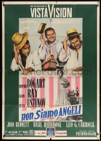 2z0721 WE'RE NO ANGELS Italian 1p 1955 Humphrey Bogart, Aldo Ray & Peter Ustinov tipping their hats!