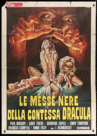 2z0722 WEREWOLF VS VAMPIRE WOMAN Italian 1p 1972 great Casaro art of wolfman attacking sexy girls!