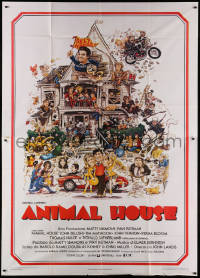 2z0273 ANIMAL HOUSE Italian 2p 1979 John Belushi, Landis classic, art by Rick Meyerowitz!