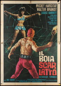 2z0276 BLOODY PIT OF HORROR Italian 2p 1967 De Amicis art of Crimson Executioner Mickey Hargitay!