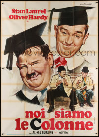 2z0282 CHUMP AT OXFORD Italian 2p R1969 art of Laurel & Hardy in graduation caps by Ezio Tarantelli!