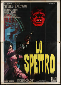 2z0293 GHOST Italian 2p R1970 great De Seta horror art of Barbara Steele firing gun by creepy guy!