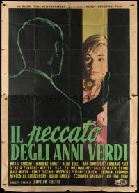 2z0301 IL PECCATO DEGLI ANNI VERDI Italian 2p 1960 Longi art of Marie Versini & Maurice Ronet, rare!