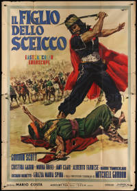 2z0305 KERIM SON OF THE SHEIK Italian 2p 1963 great Casaro art of of Gordon Scott in battle, rare!