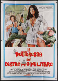 2z0308 LADY MEDIC Italian 2p 1976 Sciotti art of sexy near-naked doctor Edwige Fenech with needle!