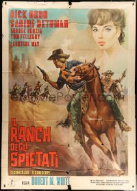 2z0317 RANCH OF THE RUTHLESS Italian 2p 1965 cool completely different spaghetti western art by Mos!