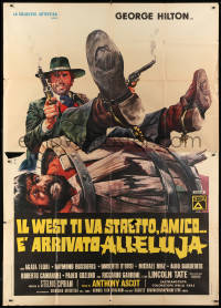 2z0318 RETURN OF HALLELUJA Italian 2p 1972 great wacky spaghetti western art by Renato Casaro!