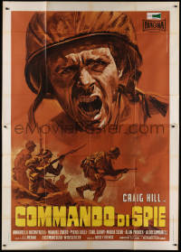2z0338 WHEN HEROES DIE Italian 2p 1970 art of WWII soldier Craig Hill in battle by Mario Piovano!