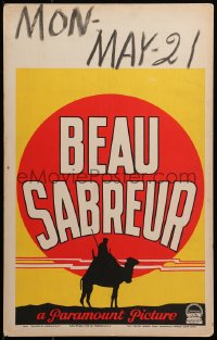 2z0116 BEAU SABREUR WC 1928 different silhouette art of Legionnaire Gary Cooper by sunset, rare!
