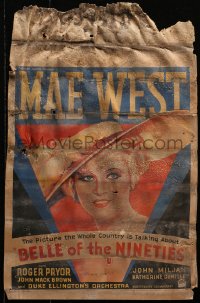 2z0117 BELLE OF THE NINETIES WC 1934 art of sexy Mae West, the whole country is talking about it!