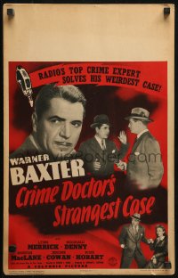 2z0142 CRIME DOCTOR'S STRANGEST CASE WC 1943 Warner Baxter as radio's greatest crime expert!