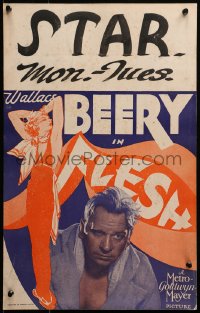 2z0160 FLESH WC 1932 John Ford, c/u of wrestler Wallace Beery + art of sexy Karen Morley, rare!