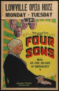 2z0162 FOUR SONS WC 1928 directed by John Ford, art of Margaret Mann & her boys who become soldiers!