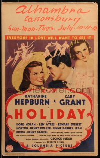 2z0169 HOLIDAY WC 1938 will millionaire Cary Grant choose Katharine Hepburn or Doris Nolan, rare!