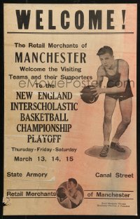 2z0197 NEW ENGLAND INTERSCHOLASTIC BASKETBALL CHAMPIONSHIP WC 1950s welcome visiting teams!