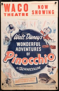 2z0216 PINOCCHIO WC R1945 Disney classic cartoon about wooden boy who wants to be real!