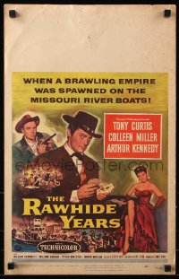 2z0223 RAWHIDE YEARS WC 1955 poker playing Tony Curtis + sexy Colleen Miller & Arthur Kennedy!