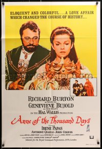 3a0337 ANNE OF THE THOUSAND DAYS Aust 1sh 1970 King Richard Burton & Genevieve Bujold!