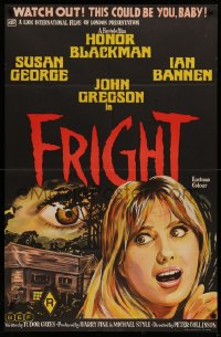 3a0373 FRIGHT Aust 1sh 1972 different art of terrified Susan George, this could be you, baby!