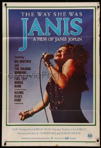 3a0389 JANIS Aust 1sh 1975 great image of Joplin singing into microphone by Jim Marshall, rock & roll!