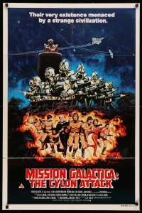 3a0400 MISSION GALACTICA: THE CYLON ATTACK Aust 1sh 1979 great sci-fi artwork by Robert Tanenbaum!