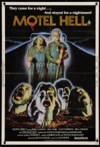 3a0402 MOTEL HELL Aust 1sh 1980 it takes all kinds of critters to make Farmer Vincent Fritters!