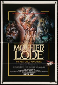 3a0403 MOTHER LODE Aust 1sh 1982 different art of Charlton Heston in gold mining adventure!