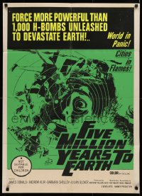3a0422 QUATERMASS & THE PIT Aust 1sh 1968 Jerry Allison sci-fi horror art, Five Milion Years to Earth!