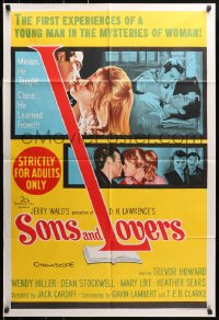 3a0431 SONS & LOVERS Aust 1sh 1960 from D.H. Lawrence's novel, Dean Stockwell & sexy Mary Ure!